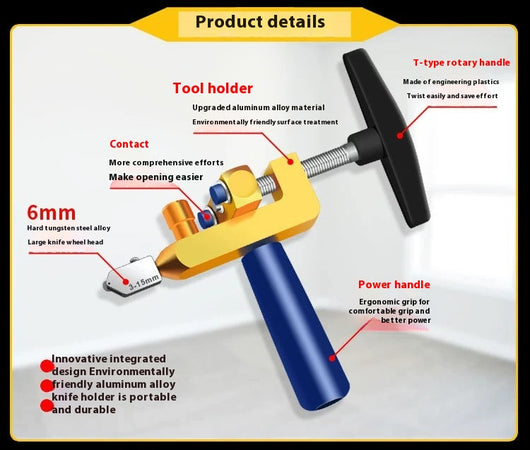 Kit Profesional Cortador de Azulejos y Vidrio con Abre Cerámicos - Image 15
