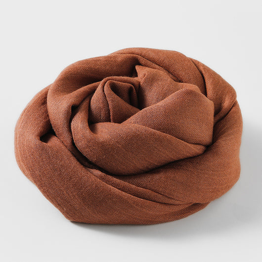 Pañuelo de Algodón y Lino Artístico de Color Sólido para Mujer - Image 15