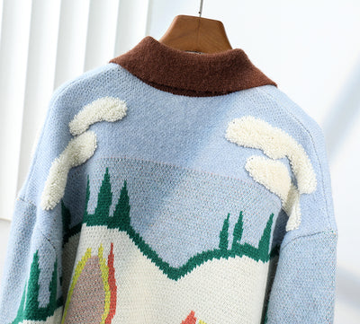 Cardigan de Lana Tejido con Botones de Cristal y Bordado Floral Tulipán - Image 7