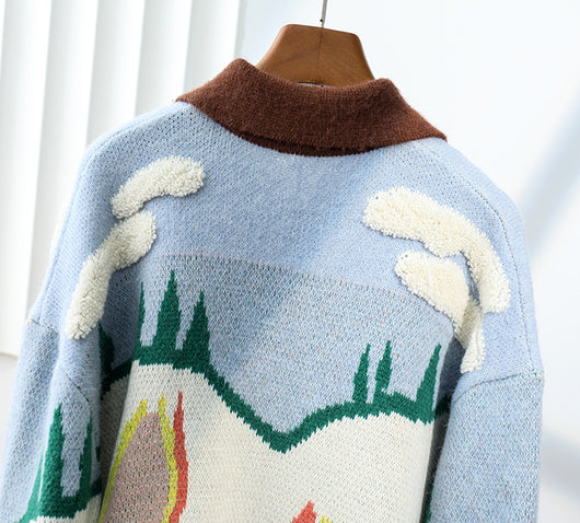 Cardigan de Lana Tejido con Botones de Cristal y Bordado Floral Tulipán - Image 7