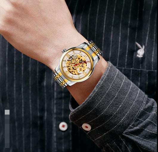 Reloj Automático de Cuero para Hombre - Elegancia Profesional
