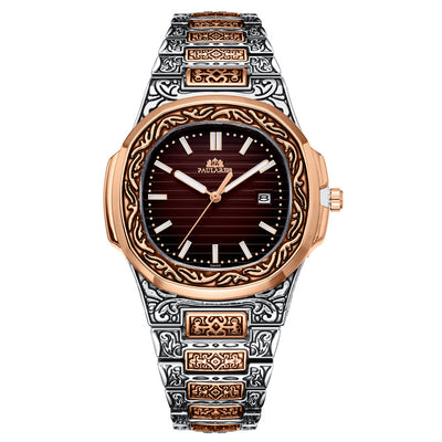 Reloj Hombre Cuarzo Tallado Loro Calendario Luminiscente - Image 3