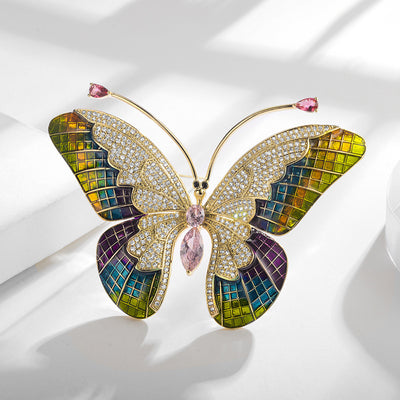 Broche Mariposa con Incrustaciones de Circón de Alta Calidad para Mujer - Image 8