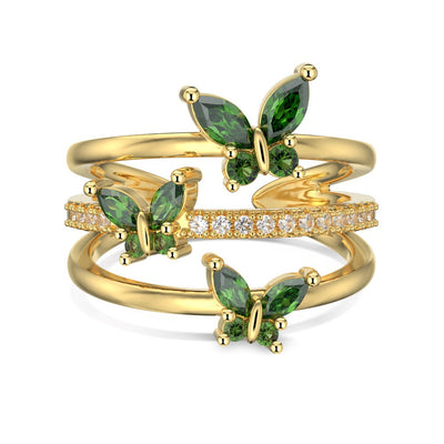 Anillo de Plata Abierto con Circonita Ojo de Caballo para Mujer - Image 6
