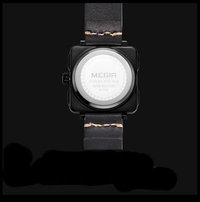 Reloj Deportivo Cuarzo Hombre Esfera Grande Calendario Correa Cuero - Image 9