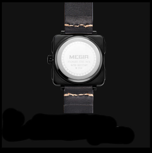 Reloj Deportivo Cuarzo Hombre Esfera Grande Calendario Correa Cuero - Image 9