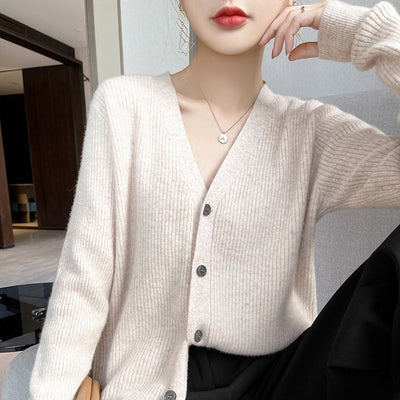 Cardigan Tejido Grueso Cuello V para Mujer - Image 14