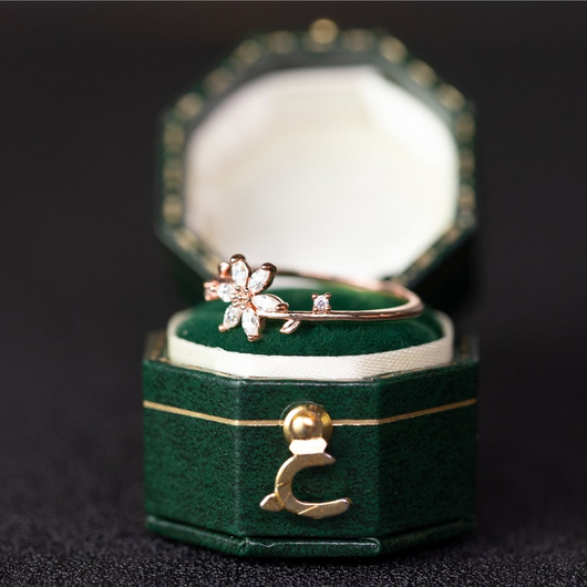 Anillo de Boda Floral para Mujer en Oro 18K, 14K y Plata S925 con Diamantes - Image 6