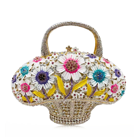 Bolso Miniatura Diamond Banquet con Diseño de Canasta Floral para Mujer - Image 2