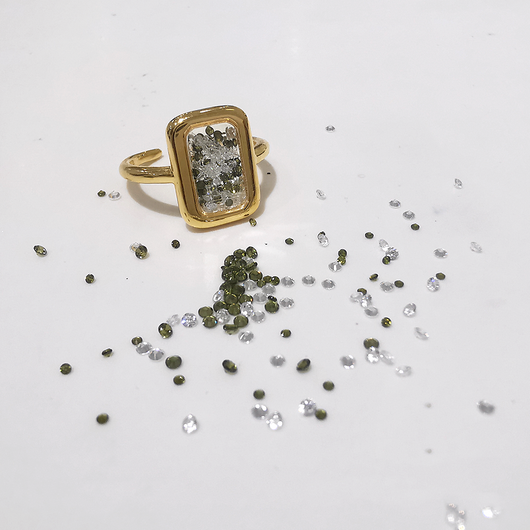 Anillo de Pareja Retro Cuadrado para Dedo Índice - Diseño Emocional Minimalista - Image 2