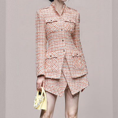 Conjunto de Falda y Chaqueta Tweed Estructura Slim - Dos Piezas Elegantes - Image 3