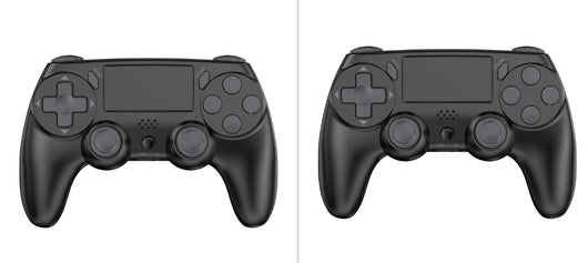Red game controller with black buttons, D-pad, and dual analog sticks for P4 host gaming. - Image 11