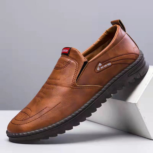 Zapatos de Cuero para Hombre Primavera Cómodos sin Cordones