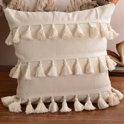Cojín Decorativo Marroquí de Algodón con Borlas - Image 3