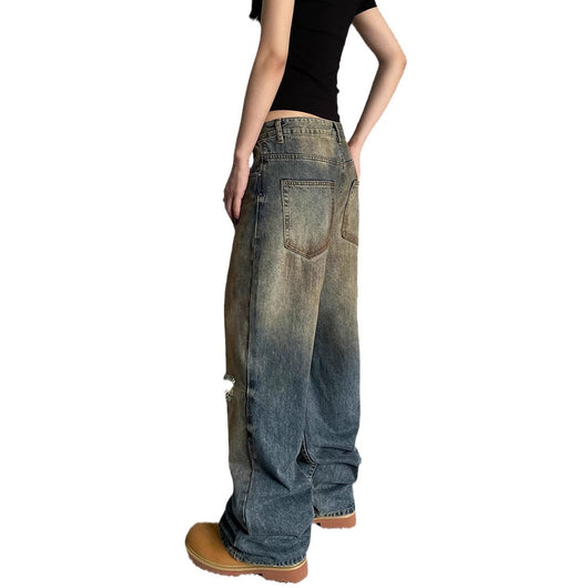 Pantalones Vaqueros Rotos Oversize Rectos de Pierna Ancha - Estilo Urbano Descontracturado - Image 5