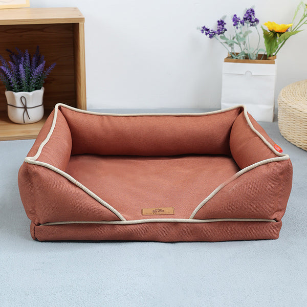 Cama Nido para Perros de Lino Extraíble y Lavable - Uso Todo el Año