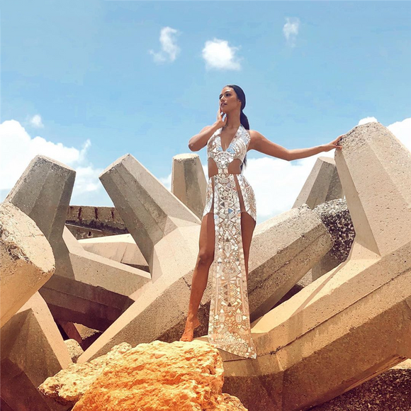 Vestido de Presentación con Cristales para Dama