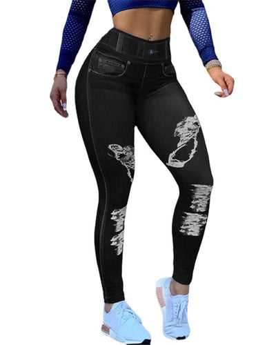 Pantalones Deportivos de Cintura Alta para Yoga y Ciclismo - Image 9