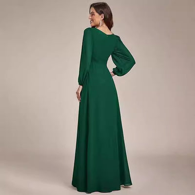 Vestido de Noche Largo en Gasa Elegante para Mujer - Image 3