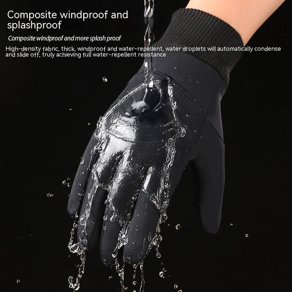 Guantes de Ciclismo Térmicos Acolchados Resistentes al Viento para Hombre