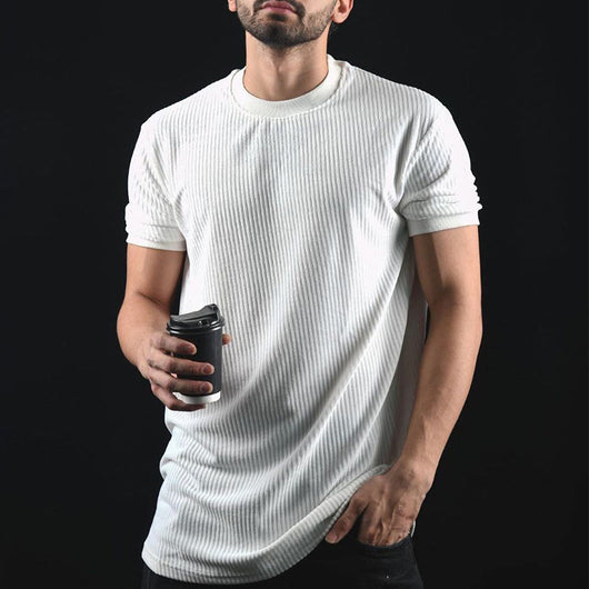 Camiseta Casual Cuello Redondo Manga Corta Ajustada para Hombre - Image 2