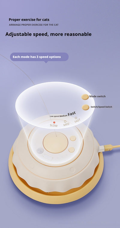 Electric cat toy with a colorful 52cm diameter cloth cover, a central base, and a rotating butterfly teaser. - Image 11