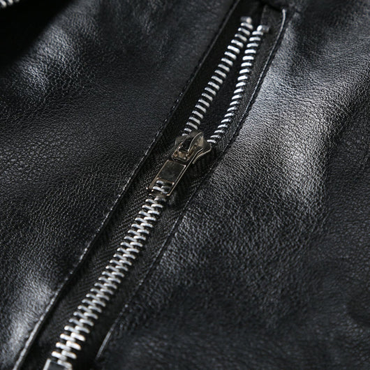 Chaqueta de Cuero Ajustada con Solapa - Image 14