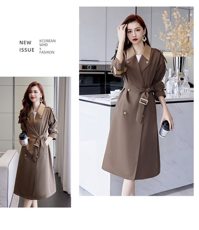 Abrigo Trinchera Mujer Largo Casual Elegante - Image 10