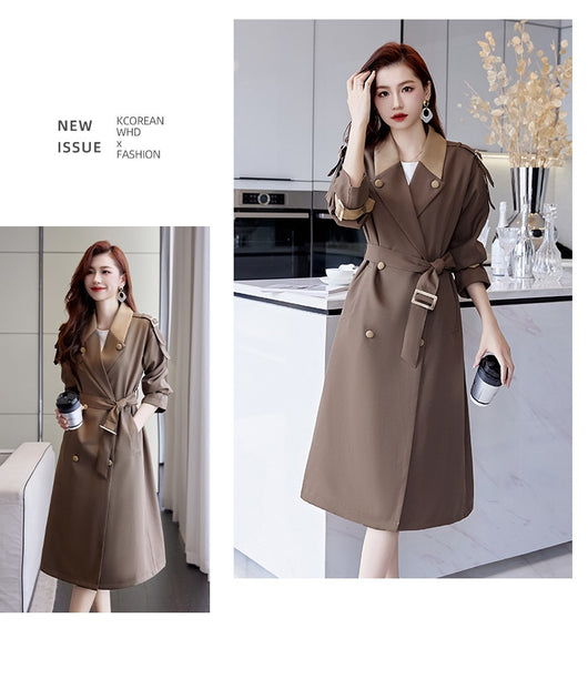 Abrigo Trinchera Mujer Largo Casual Elegante - Image 10