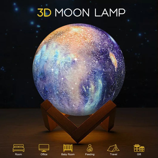 Lámpara LED 3D Galaxy con Control Remoto - Luz Nocturna USB Planeta Tierra - Image 10