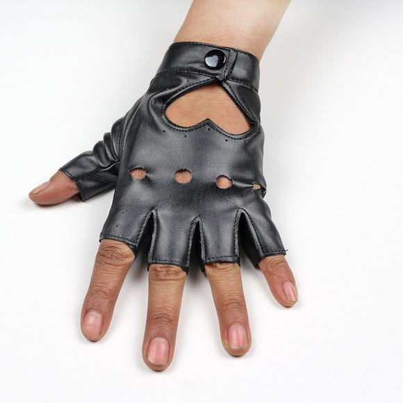 Guantes Hip-hop de Cuero Medio Dedo Performance DS