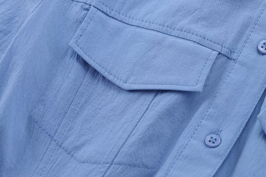 Vestido Camisero Europeo con Cinturón y Detalles de Costura - Image 18