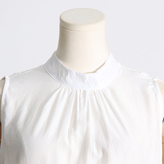 Conjunto de Dos Piezas: Blusa sin Mangas con Cuello Alzado Plisado y Falda Volantes - Image 4