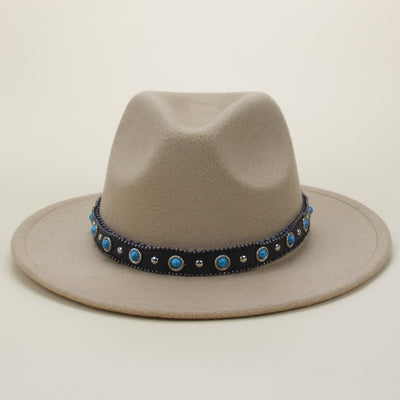 Cinturón Tejido Bohemio en Cuero y Sombrero de Fieltro con Detalles de Piel - Image 10