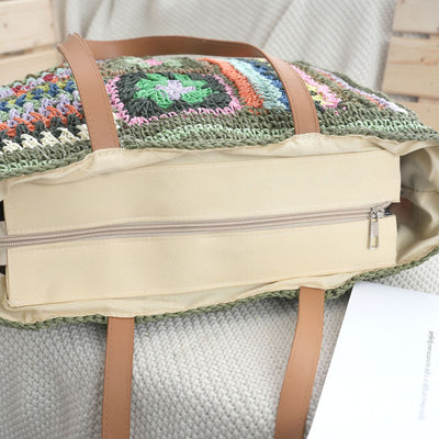 Bolsa de Playa Tejida en Papel - Estilo Europeo y Americano - Image 4