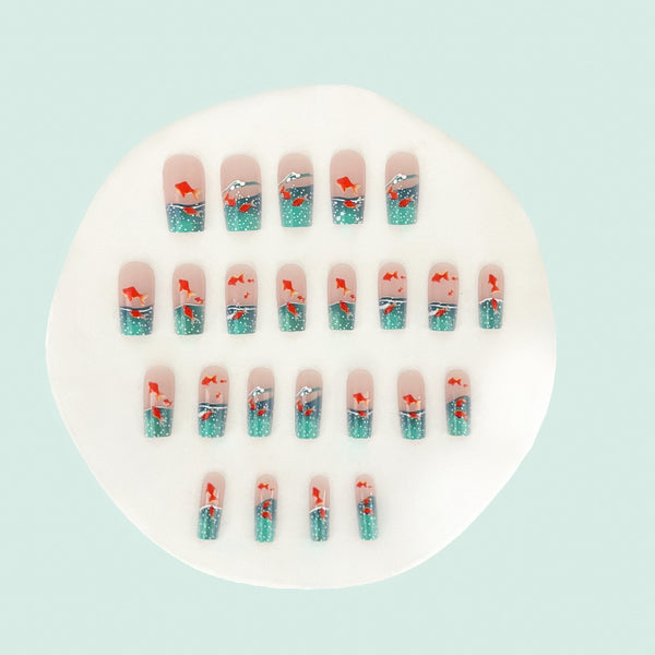 Set de 24 Piezas de Armadura Desmontable para Peces Dorados - Diseño Azul Vidriado