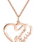 Personalized Custom Name Necklaces Pendant Double Heart Women Necklace Rose Dorado 925Silver