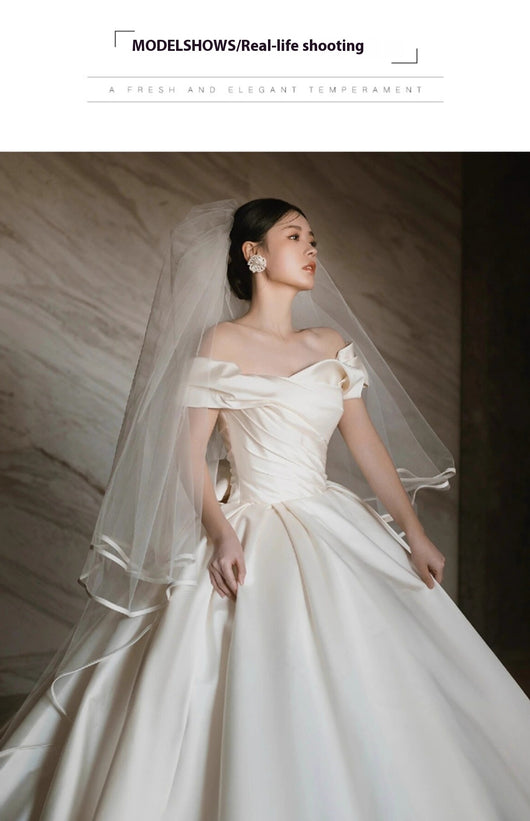 Vestido de Novia Satinado Hombros Descubiertos - Image 10