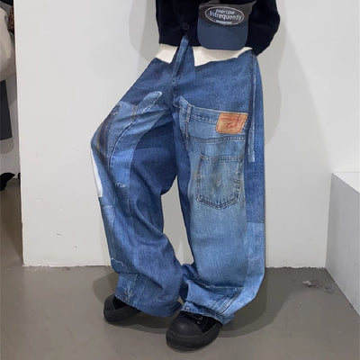 Jeans Rectos Sueltos Diseño Independiente Retro Americano para Hombre