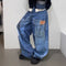 Calça Jeans Reta Folgada Masculina Estilo Retrô Americano Design Exclusivo