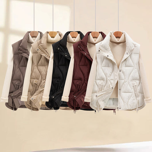 Chaleco Acolchado de Algodón para Invierno - Chaqueta Corta Térmica para Mujer - Image 3