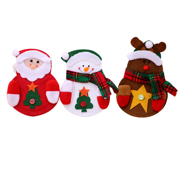 Porta Cubiertos Navideño Santa Claus para Decoración de Mesas
