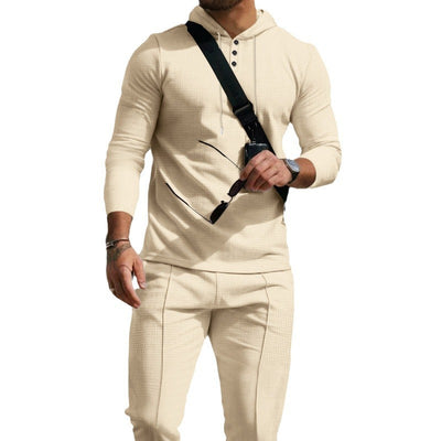 Conjunto de Sudadera y Pantalón Texturizado con Capucha - Estilo Europeo Moderno - Image 5