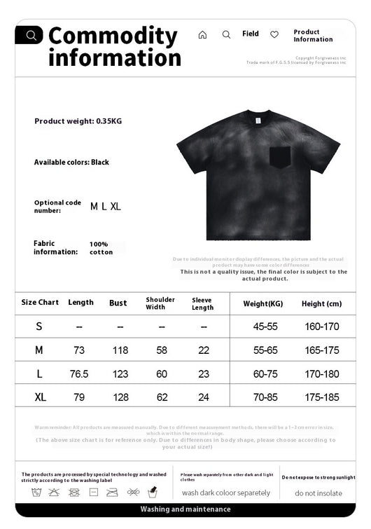 Camiseta de Algodón Lavado Estilo Americano para Hombre - Image 6