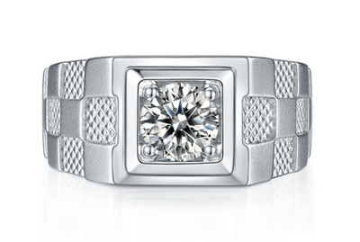 Anillo de Plata S925 con Moissanita de 1 Quilate para Hombre - Image 10