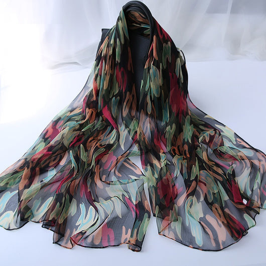 Pañuelo de Seda Decorativo Versátil para Mujer - Image 20