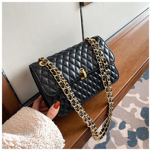 Bolso Bandolera Cuadrado Estilo Ins con Cadena Rombo - Image 7