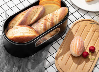 Caja Panera de Hierro Galvanizado con Tapa de Bambú Negro - Image 5