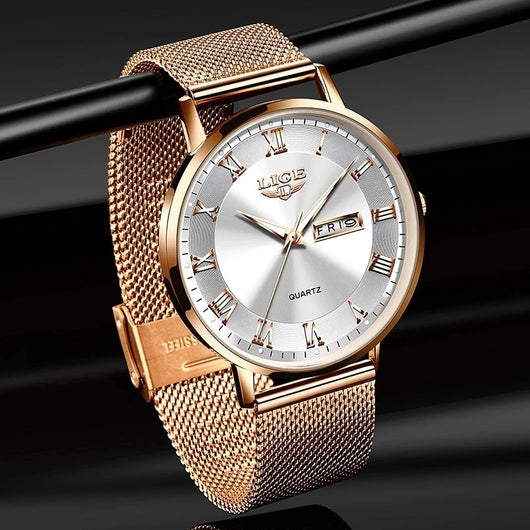 Reloj de Cuarzo Elegante para Mujer con Calendario Dual y Resistencia al Agua - Image 8