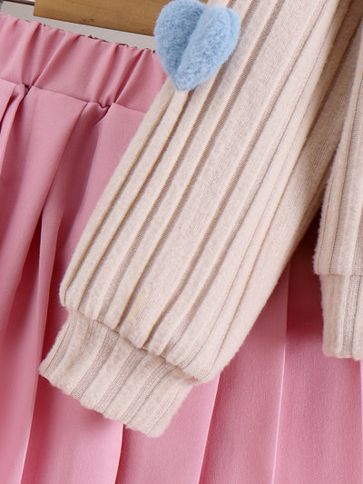 Conjunto Elegante: Abrigo Manga Larga y Falda Tableada Liso - Image 12